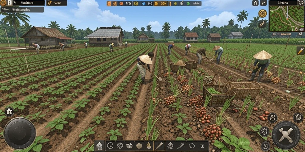 Menjelajahi hutan dalam grafis tinggi.
