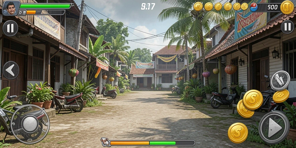 Tampilan utama aplikasi dengan berbagai pilihan permainan.